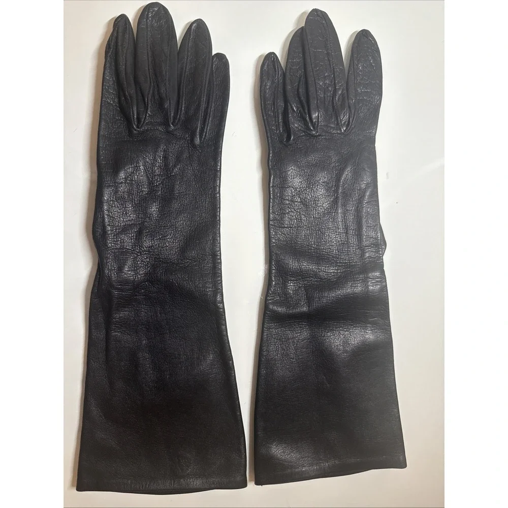 Black Leather 6 3/4 Suede lined gloves 11.5